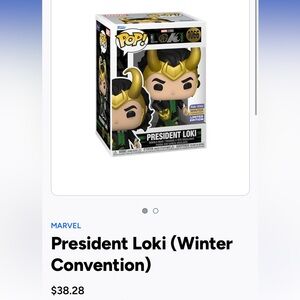 Funko President Loki Vinyl Figure - Gold Horns & Green Outfit